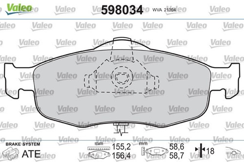 598034 valeo kit pastiglie - valeo,