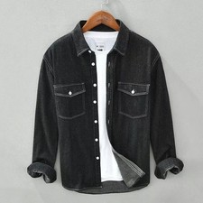 Camicia Uomo Jeans Denim Nero