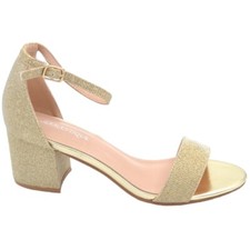 Sandalo alto donna oro tessuto