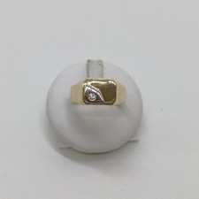 ANELLO DA UOMO IN ORO GIALLO E BIANCO 18KT 750 E ZIRCONE 7,9 GRAMMI N.26 (0754)