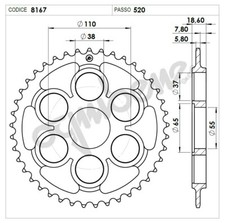CORONA MOTO OE ERGAL DUCATI