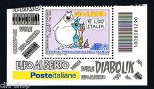 ITALIA UN FRANCOBOLLO LUPO ALBERTO CODICE A BARRE 1290 - 2009 nuovo**