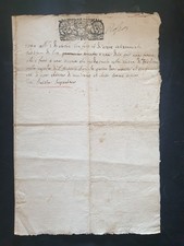 Antico Documento manoscritto Originale 1740 su Carta Bollata 12 Denari  (VE11)