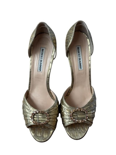 Décolleté manolo blahnik oro - décolleté,