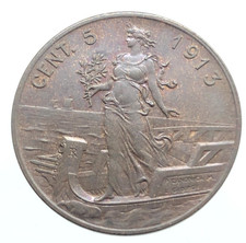 Regno d'Italia Vittorio Emanuele III 5 Centesimi Prora 1913 N.C. SPL-FDC PERIZIA