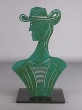 Scultura metallo studio Adducci & Sironi Donna Di Quadri statua design italiano