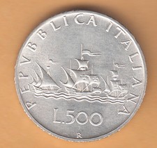 ITALIA LIRE 500 ARGENTO CARAVELLE Q/FIOR DI CONIO FDC ANNO DIFFICILE 1964 REGALO