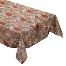 KEVKUS Tela Cerata Tovaglia C141511 Natale Legno Angolare Rotondo Ovale