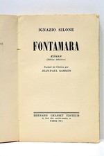 Ignazio Silone FONTAMARA Trduite de l'Italien Paris 1949