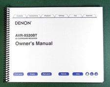 Denon avr x520bt instruction - denon, avr-x520bt