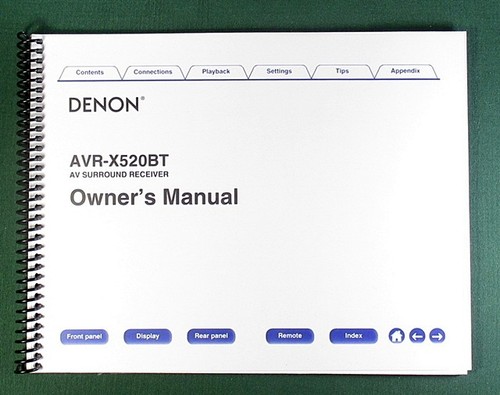 Denon avr x520bt instruction - denon,
