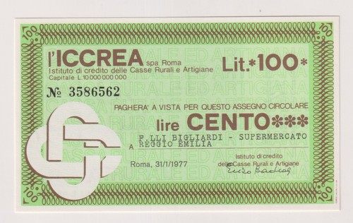 Miniassegni f lli - miniassegni, 31.01.77