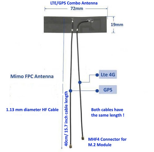 Mhf4 antenna portatile lte gps - mhf4, lte/gps