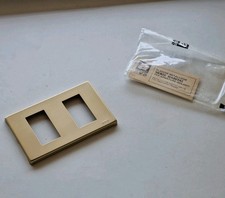 Ave placca placchetta 2 moduli posti fori serie Habitat Sistema 45 bronzo