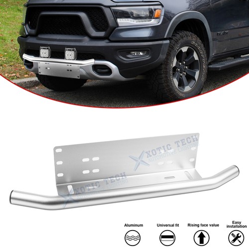 Silver bull bar license plate - silver,