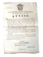 ANTICO DOCUMENTO 1825 CITTà DI CREMA GHIACCIO GHIACCIAIA CARNE MACELLAIO MACELLO