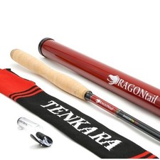 NUOVA canna da pesca Dragontail Shadowfire 360 Tenkara 12 piedi con calzino e custodia tubo
