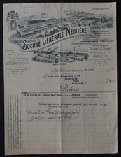 Fattura FERTE-SOUS-JOUARRE 1929 Sté Gén MEULIERE Moulin testata illustrata 65