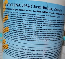 SDS Chemifarma ANTIBIOTICO  MALATTIE Respiratorie 45Gr uccelli conigli Galline