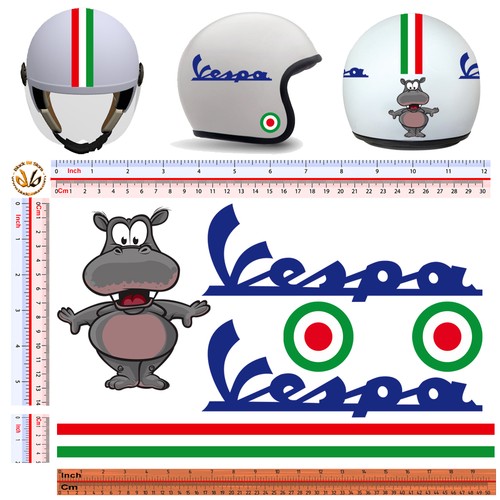 Adesivi casco ippopotamo