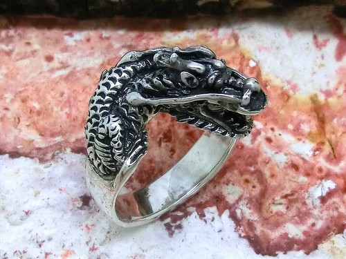 Anello drago 925 argento - anello,