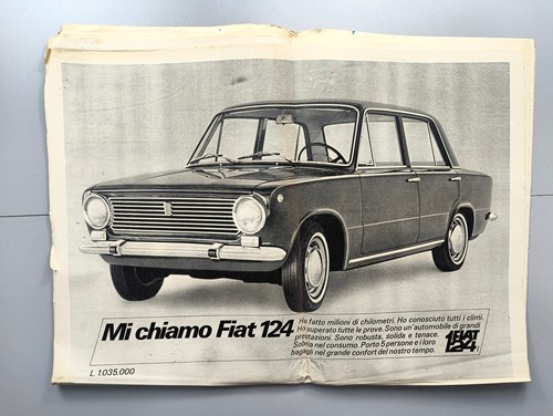 Fiat 124 clipping advert - fiat,