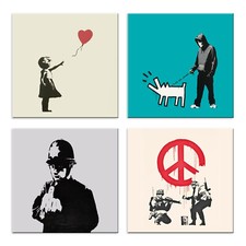 Quadri banksy 4 Pezzi Stampa