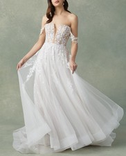 Abito da sposa pizzo glitter abito da sposa 32-60 illusione corsetto off spalline avorio