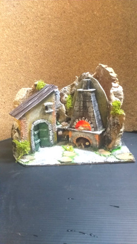 Forno con casa con fuoco