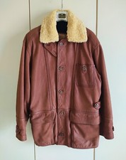 Marlboro Classics giacca vintage in vera pelle con pelliccia