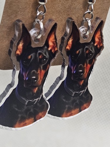 Orecchini doberman acrilico - orecchini,