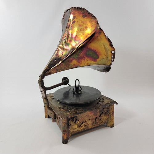 Vintage rame fonografo latta - vintage,