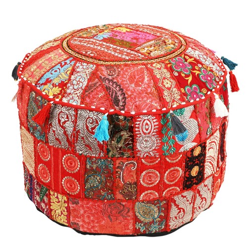 Copri pouf rotondo patchwork