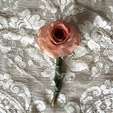 Vintage Capodimonte pink rose