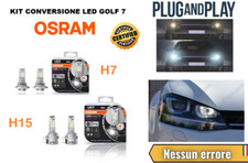 KIT FARI FULL LED VW VOLKSWAGEN GOLF 7 ANABBAGLIANTI H7 + ABBAGLIANTI DIURNE H15