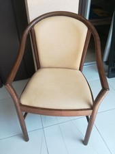 POLTRONCINA CON BRACCIOLI IN LEGNO E ECOPELLE - CM. 86x55x56 - OTTIMO STATO