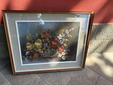 Quadro vintage epoca dipinto Ad Olio Floreale Stile Classico, Firma Non Ricono