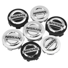 4 coprimozzo in lega ruota centrale Nissan argento/nero 54 mm plastica