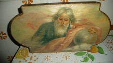 Vecchio dipinto sacro su asse