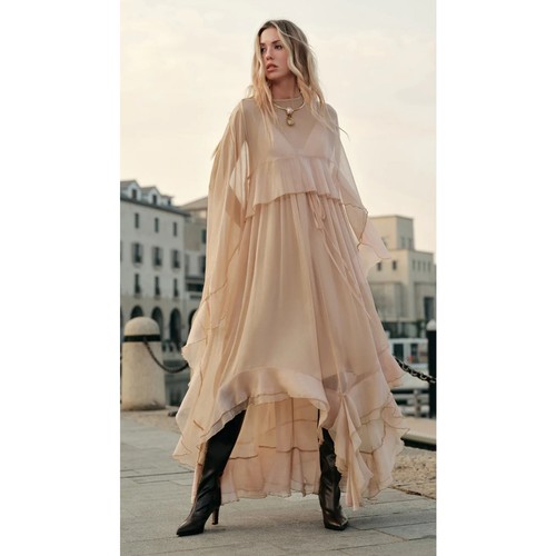 Maxi abito commense blush rosa - maxi,