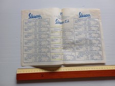 Piaggio Vespa GS - 125 - 150 listino versioni 1958 depliant italiano originale