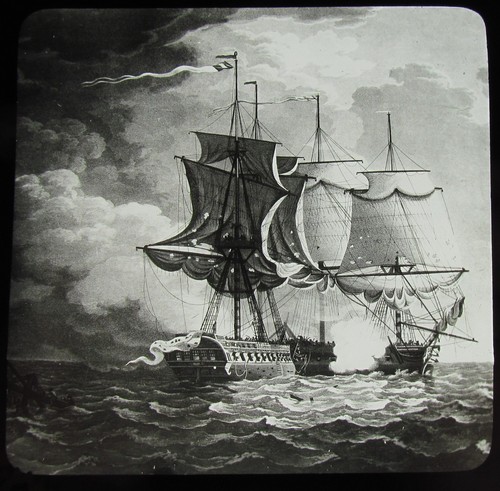 Glass magic lantern slide - glass,