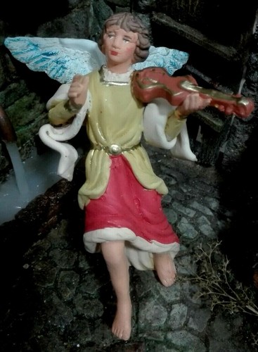 Angelo con violino - con, terracotta