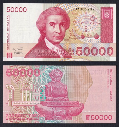 Banconota croazia 50000 - banconota, dinara