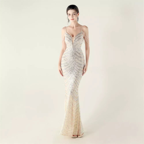 Vestito lungo argento con - lungo,