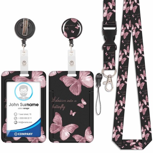 Porta badge con cordino - con, da