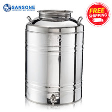 Bidone Fusto Sansone 50 Lt. Acciaio 18/10 con Rubinetto inox salva goccia