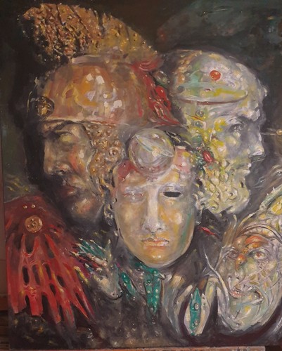 Pittura olio tela - su,