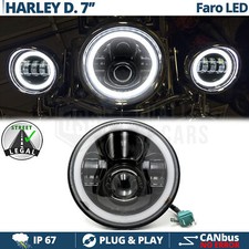 FARO 7" Anteriore FULL LED PER Harley Davidson Bobber OMOLOGATO Angel Eyes 6500K