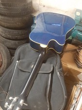 Chitarra acustica elettrificata SMT Blu Elettroacustica Amplificata + Custodia 